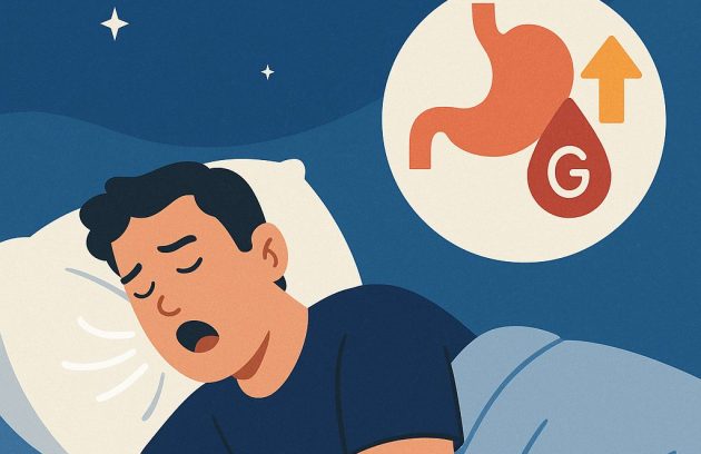 Man sleeping with health graphic