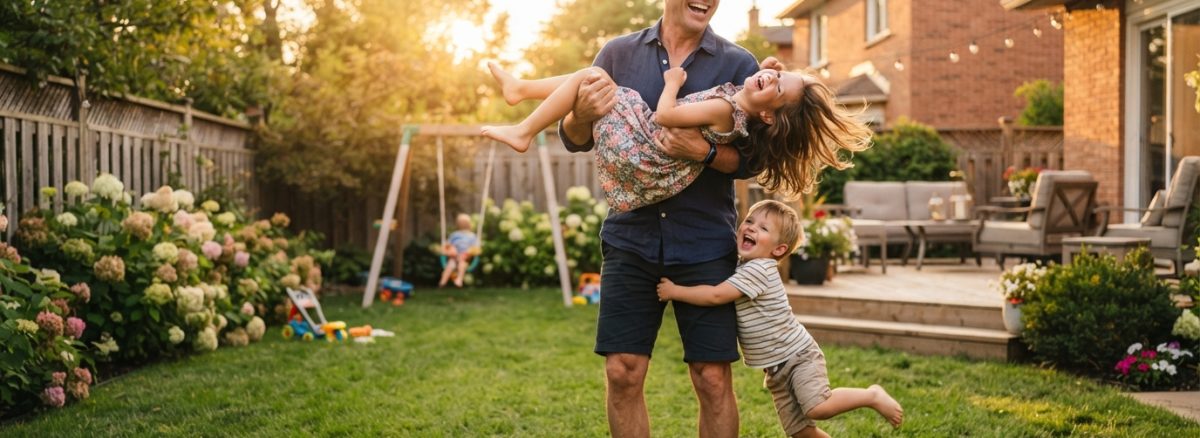 Man enjoying time with his children after Testosterone Replacement Therapy, showing improved energy, muscle strength, and quality of life.