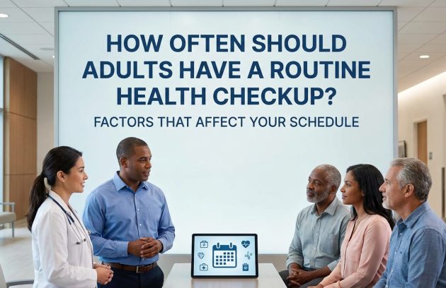 How often adults should have a routine health checkup with a healthcare provider