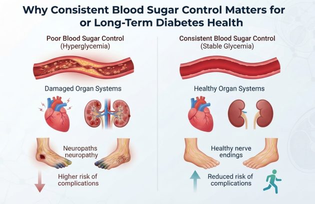 Consistent blood sugar control and its role in long-term diabetes health