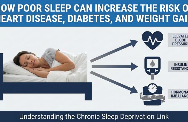 Poor sleep can increase the risk of heart disease, diabetes, and weight gain