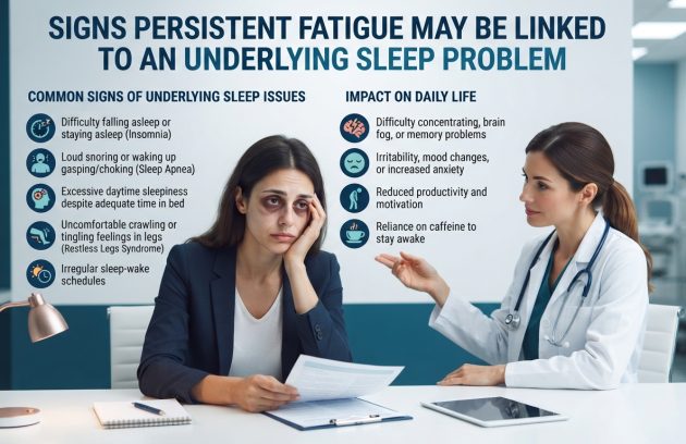 Persistent fatigue may be linked to an underlying sleep problem