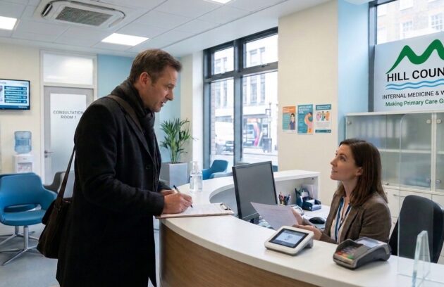 Patient requesting medical records at a primary care clinic in Mayfair